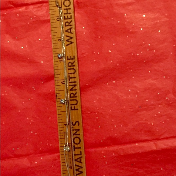 3-strand anklet with blue rhinestone dangles- - Picture 5 of 5